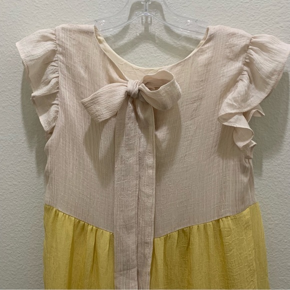 The Impeccable Pig Maxi‎ dress, pastel yellow, pink, peach, beige stripe Flowy S - Picture 5 of 9